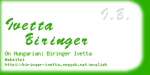 ivetta biringer business card